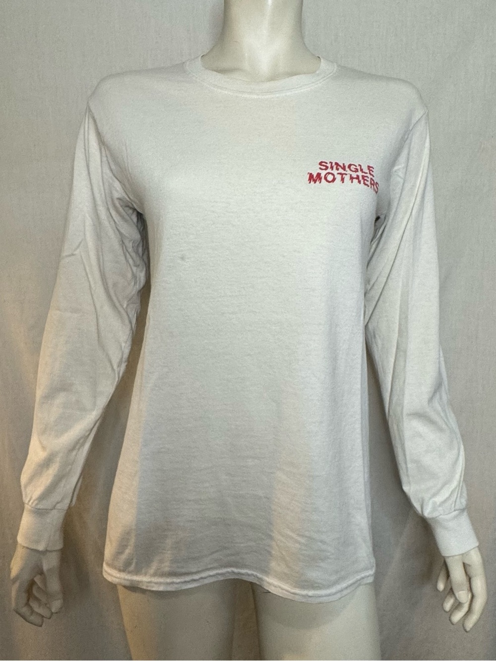 Single Mothers Band White Long-Sleeve Size Small